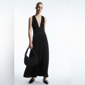COS PLUNGE OPEN-BACK MAXI DRESS